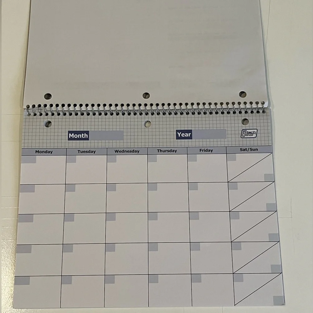 Tech gear academic calendar with additional pages